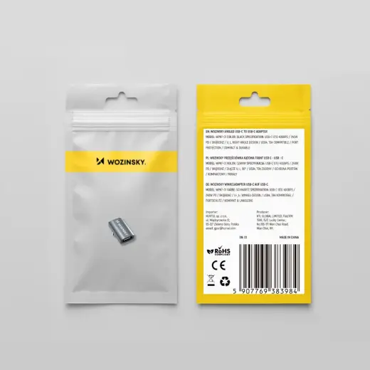 Wozinsky WPKF-01 USB-C - USB-C 40Gb|s 240W 8K OTG Angled Adapter - Gray Фото num