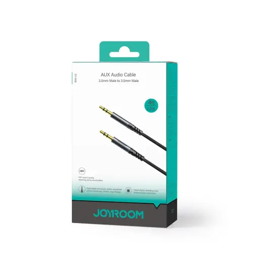 Joyroom stereo audio cable AUX 3.5 mm mini jack 1.2m black (SY-A08) Photo