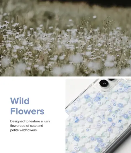 Ringke Fusion Design Armored Case Cover with Gel Frame for Samsung Galaxy S22 + (S22 Plus) transparent (Floral) (F593R31) Photo