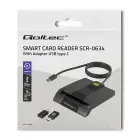 Qoltec Intelligent Smart ID chip card reader SCR-0634 | USB 2.0 + USB-C Adapter  Foto 2