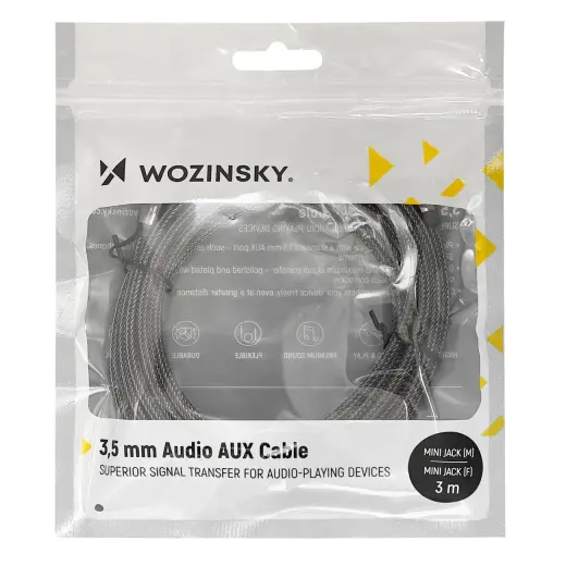 Wozinsky mini jack extension cable (female-male) AUX extension 3 m black Foto 6