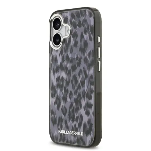 Karl Lagerfeld IML Leopard MagSafe Case for iPhone 17 Grey