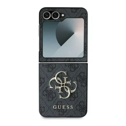 Guess Leather 4G Metal Logo Case for Samsung Galaxy Z Flip 6 - Black Foto 2