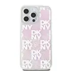 DKNY Liquid Glitter Checkered Pattern Case for iPhone 15 Pro Max Pink — Foto 1