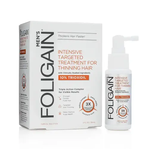 Foligain Triple Action Treatment for Thinning Hair for Men with 10% Trioxidil® (2 Fl Oz) 59ml 1 Month Supply