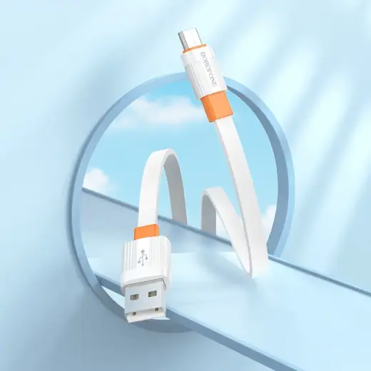 Borofone Cable BX89 Union - USB to Micro USB - 2,4A 1 metre white-orange Foto 4