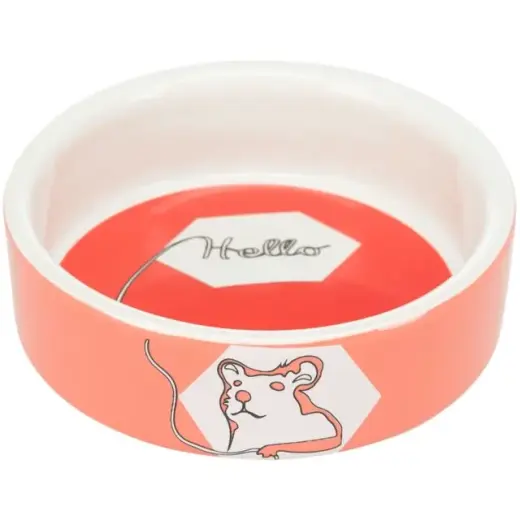 Bļoda dzīvniekiem, keramika - Trixie Bowl, Hello comic hamster, ceramic, 90 ml|ø 8 cm Foto 3