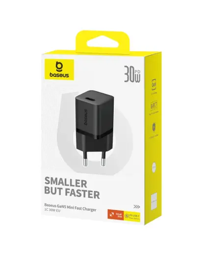 Baseus GaN5 30W USB-C EU Wall Charger - Black Foto 2