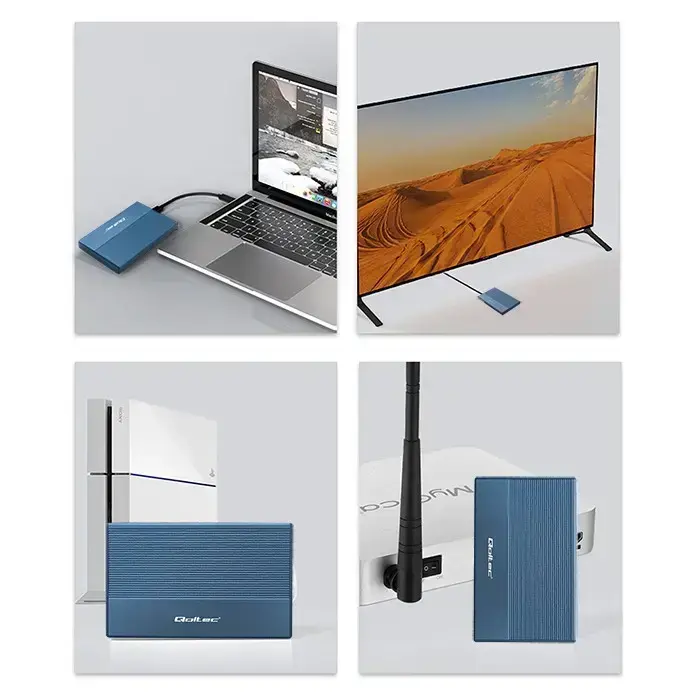 Qoltec Aluminium Enclosure | SSD HDD 2.5'' drive | SATA | USB 3.0 | Super speed 5Gb/s | 2TB | Blue Foto 7
