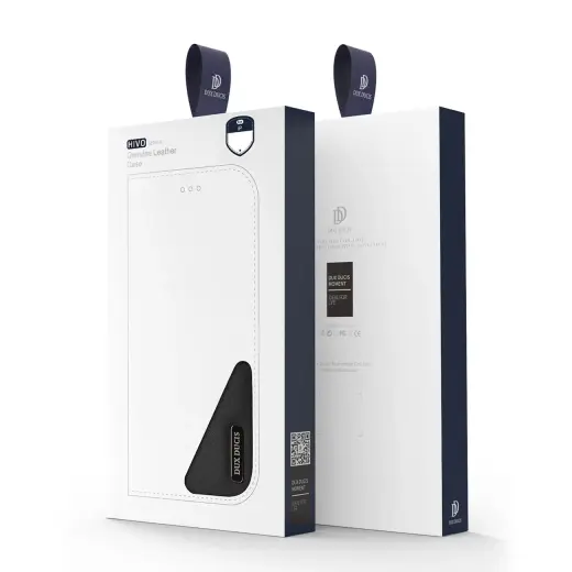 Dux Ducis Hivo Leather Flip Cover Genuine Leather Wallet for Cards and Documents iPhone 14 Plus Red Photo