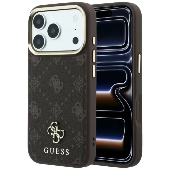 Case Guess Peony 4G Small Logo MagSafe for iPhone 18 Pro / 17 Pro brown