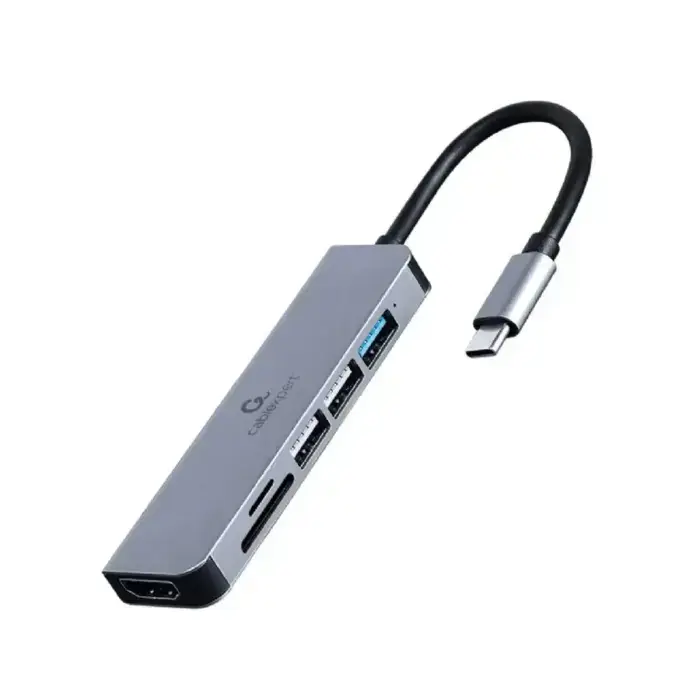 Cablexpert A-CM-COMBO6-02 USB Type-C 6-in-1 Multi-Port Adapter with HDMI, USB and Card Reader