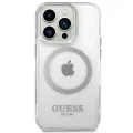 Guess GUHMP14XHTRMS iPhone 14 Pro Max 6,7" srebrny|silver hard case Metal Outline Magsafe Фото num