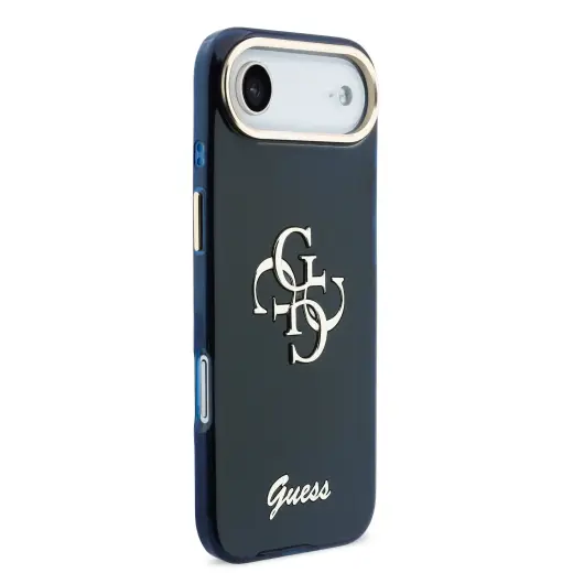 Guess IML 4G Script Metal Logo Case for iPhone Air Blue Foto 3