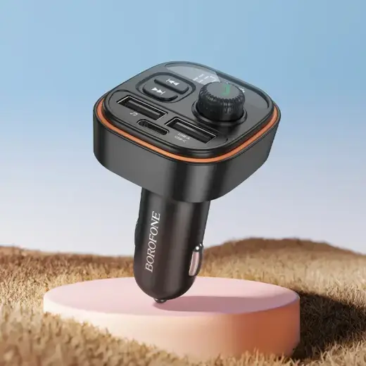 Borofone Transmitter FM BC59 Heroic MP3, Bluetooth - 2xUSB + Type C - black Foto 7