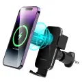Wozinsky WEDZ-3Y8S clamp car holder with 15W inductive charger for phone on the air vent - black Фото num