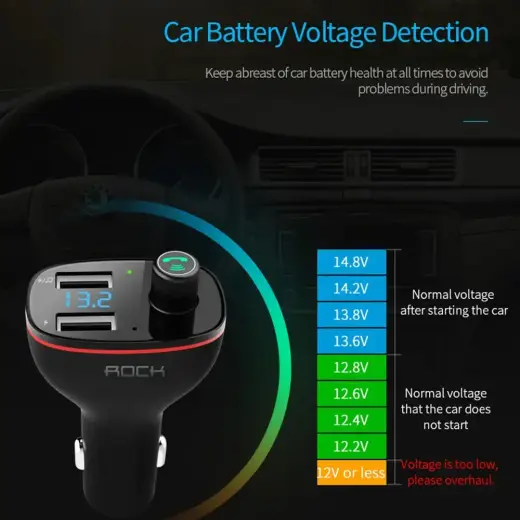 Rock Transmiter FM B300 MP3, Bluetooth - 2xUSB - black Foto 10