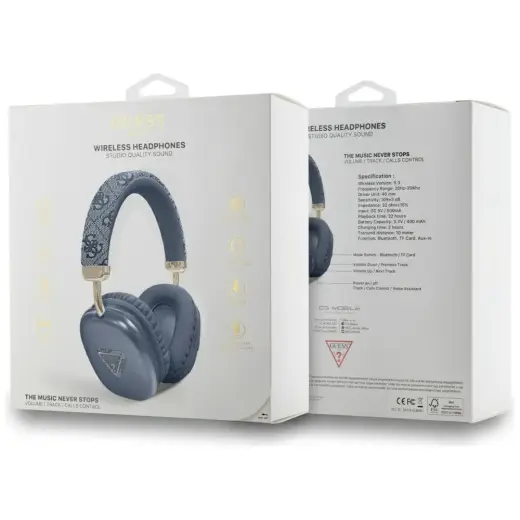 Headphones Guess Bluetooth 4G     Triangle Logo blue Photo
