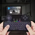 Fusion kompakta bezvadu tastatūra ar skārienpaliktni un krāsainu apgaismojumu Android | iOS | TV | PC Foto 2