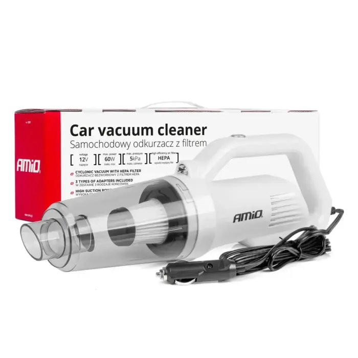 Auto putekļsūcējs 12V 60W HEPA 5 kPa AMIO-03691