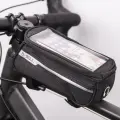 Waterproof bike frame bag with phone holder black Foto 1