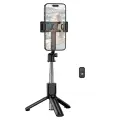 Borofone Selfie Stick BY14 Graceful bluetooth with tripod and remote control black Foto 1