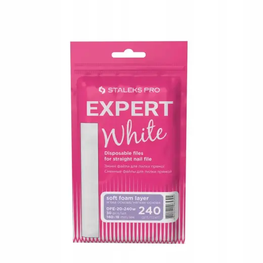 Staleks PapmAm Disposable Files Expert 20 Grain 240 White - Replacement Sandpaper 30 Pcs Foto 1