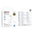 Borofone Car charger BZ34B Cloud - USB + Type C - QC 3.0 PD 38W with Type C to Lightning cable white Foto 4