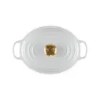 Кастрюля чугунная овальная 27см/4,1л белая Фото num