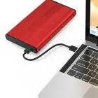 Qoltec Aluminium External Hard Drive Case HDD SSD 2.5'' SATA3 | USB 3.0 | Red Фото num