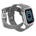 Protect Strap Band Band with Case for Apple Watch 7 | SE (41|40 | 38mm) Case Armored Watch Cover Gray Фото num