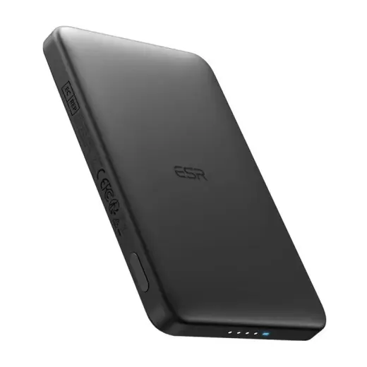 ESR Qi2 MagSlim ārējais akumulators (powerbank) | 5000 mAh | 15W | MagSafe | melns Foto 1