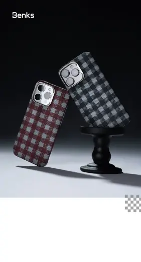 Benks Magnetic Armor Vichy Kevlar phone case for iPhone 16 Pro red Photo
