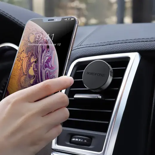 Borofone Car holder BH8 magnetic, air vent mount silver Foto 4