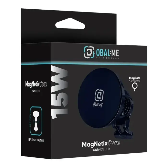 OBAL:ME MagNetix Core Wireless Car Charger Mount 15W Black Фото num