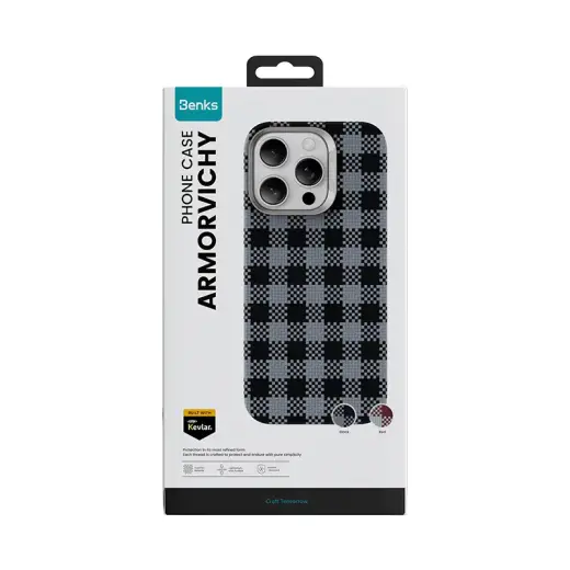 Benks Magnetic Armor Vichy Kevlar phone case for iPhone 15 Pro black Photo