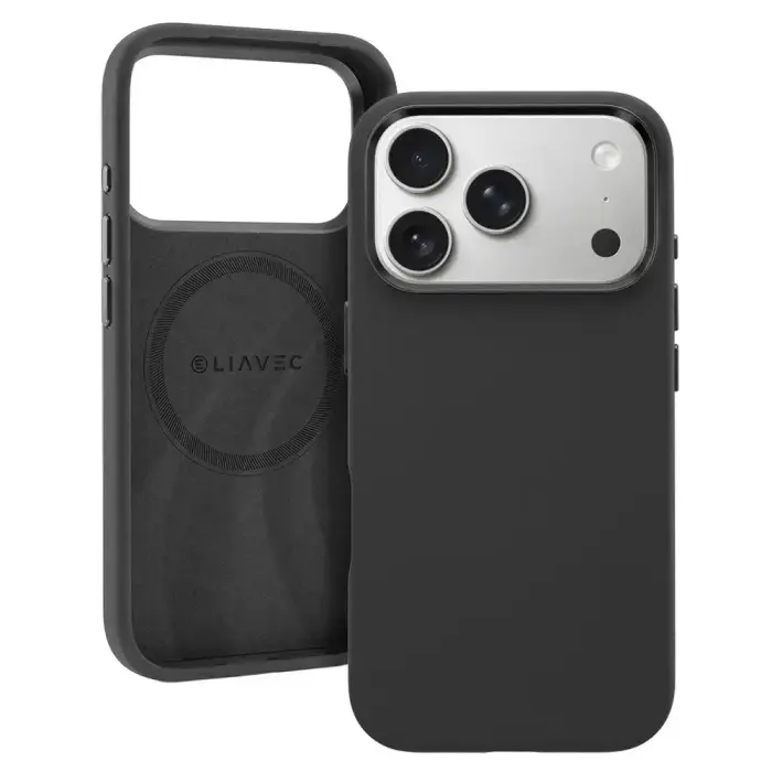 Liavec Silky Case with Metal Camera Frame for Iphone 18 Pro/17 Pro black