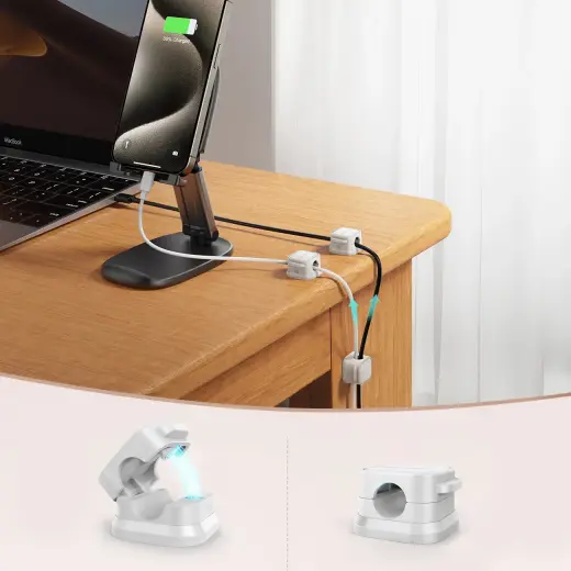 Joyroom JR-ZS368 magnetic cable organizer - white (6 pcs.) Фото num