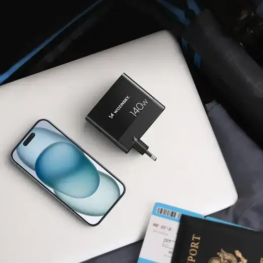 GaN Wozinsky CGWCB 140W Wall Charger 3 x USB-C / 2 x USB-A - Black Foto 14