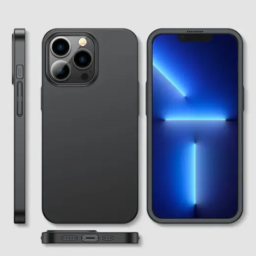 Joyroom 360 Full Case front and back cover for iPhone 13 Pro + tempered glass screen protector black (JR-BP935 black) Photo