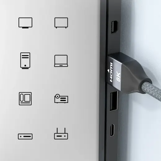 Кабель Wozinsky HDMI 2.1 8K 60 Гц 48 Гбит|с | 4K 120 Гц | 2K 144 Гц 3 м серебристый (WHDMI-30) Фото num