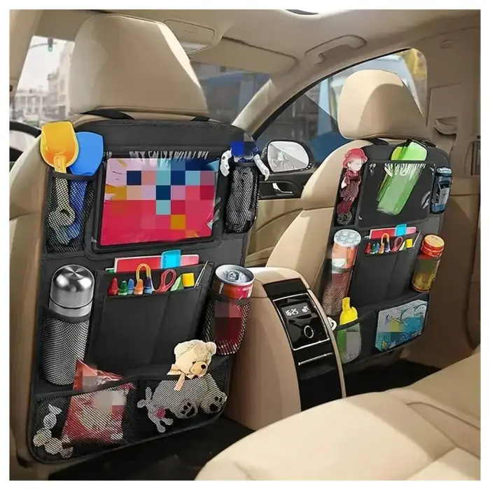 Car organizer for front seats with compartments pink Фото num