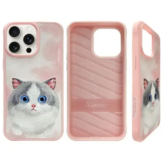 Nimmy Big Eyed Pet 2.0 Cat phone case for iPhone 15 Pro Max 6.7 pink Photo