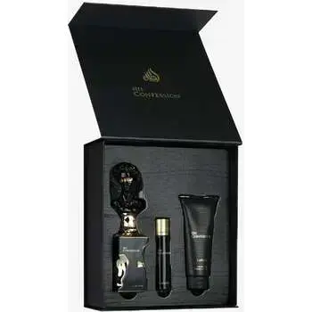Lattafa Perfumes His Confession Dárková sada EDP 100 ml, miniaturka EDP 12 ml a sprchový gel 100 ml