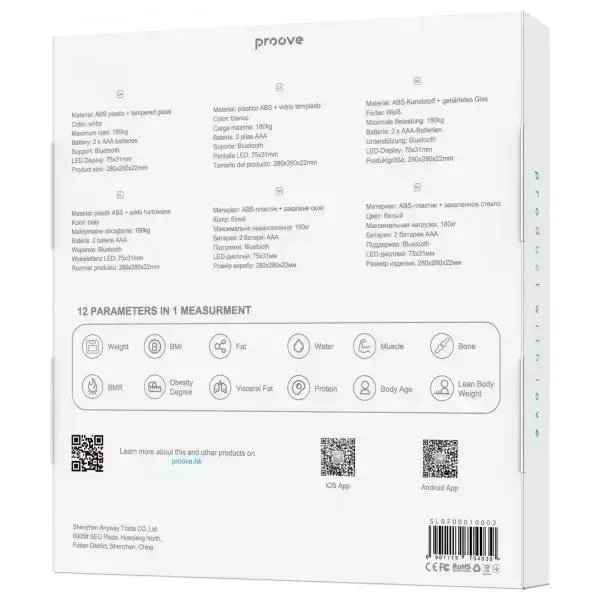 Proove Smart Scale Balance Bluetooth white Foto 3