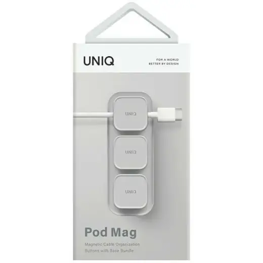 UNIQ Pod Mag magnetyczny organizer do kabli + baza szary|chalk grey Фото num