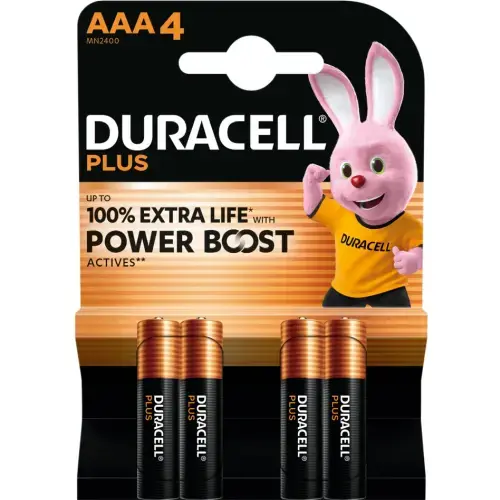 Duracell MN 2400 Plus Power Boost AAA (LR03) Blistera iepakojumā 4gb. Foto 1