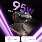 Tech-Protect CC03 95W 2-Port USB-A | USB-C Car Charger - Black Foto 4