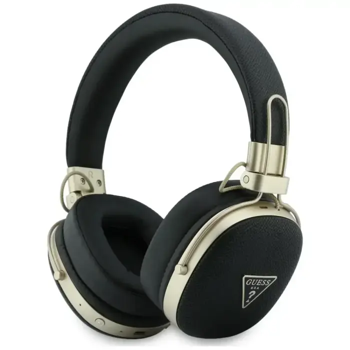 Headphones Guess Bluetooth ENC    Metal Grained Triangle Logo czarny