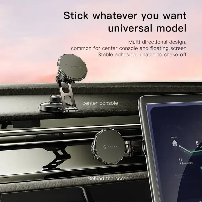 Magnetic car phone holder Forcell F-Grip IronSecure windshield / dashboard black Photo
